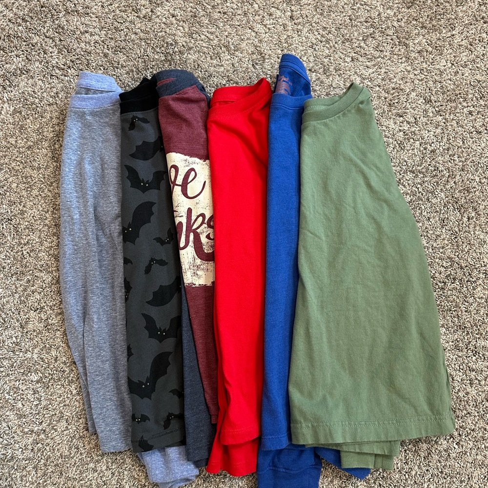 Cat & Jack Kids Long Sleeve Tees - Gray, Black, Red, Blue, Green